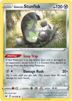 Galarian Stunfisk - Sword & Shield 132/202 Pokémon card