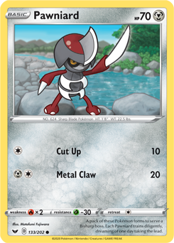Pawniard - Sword & Shield 133/202 Pokémon card