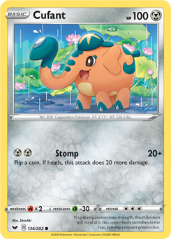 Cufant - Sword & Shield 136/202 Pokémon card