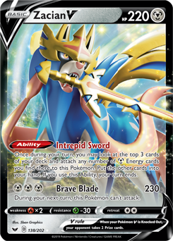 Zacian V - Sword & Shield 138/202 Pokémon card
