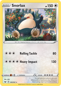 Snorlax - Sword & Shield 140/202 Pokémon card