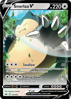 Snorlax V - Sword & Shield 141/202 Pokémon card
