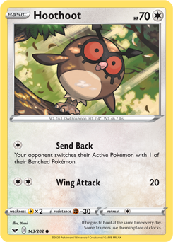 Hoothoot - Sword & Shield 143/202 Pokémon card