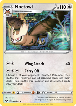 Noctowl - Sword & Shield 144/202 Pokémon card