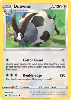 Dubwool - Sword & Shield 154/202 Pokémon card