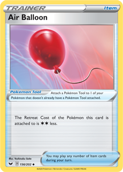 Air Balloon - Sword & Shield 156/202 Pokémon card