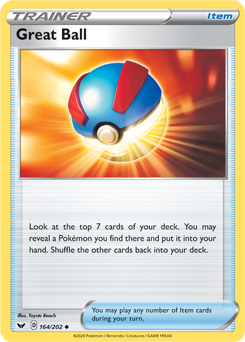 Great Ball - Sword & Shield 164/202 Pokémon card
