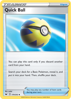 Quick Ball - Sword & Shield 179/202 Pokémon card