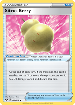 Sitrus Berry - Sword & Shield 182/202 Pokémon card