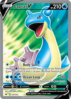 Lapras V - Sword & Shield 189/202 Pokémon card