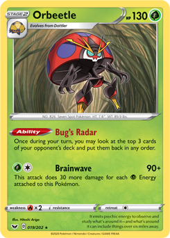 Orbeetle - Sword & Shield 019/202 Pokémon card