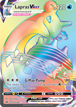 Lapras VMAX - Sword & Shield 203/202 Pokémon card