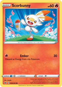 Scorbunny - Sword & Shield 030/202 Pokémon card