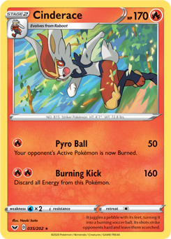 Cinderace - Sword & Shield 035/202 Pokémon card