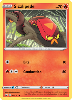 Sizzlipede - Sword & Shield 037/202 Pokémon card