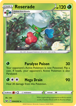 Roserade - Sword & Shield 004/202 Pokémon card