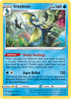 Inteleon - Sword & Shield 058/202 Pokémon card