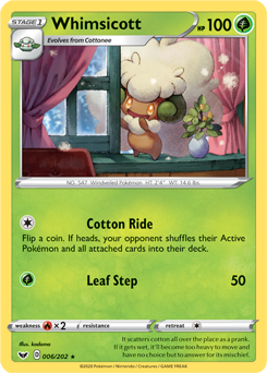 Whimsicott - Sword & Shield 006/202 Pokémon card
