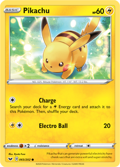 Pikachu - Sword & Shield 065/202 Pokémon card