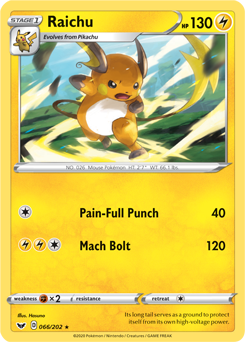 Raichu - Sword & Shield 066/202 Pokémon card