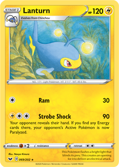 Lanturn - Sword & Shield 069/202 Pokémon card