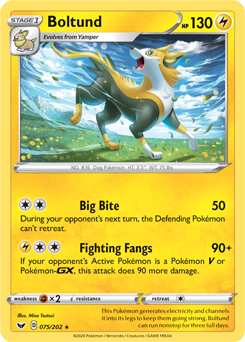 Boltund - Sword & Shield 075/202 Pokémon card