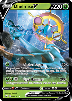 Dhelmise V - Sword & Shield 009/202 Pokémon card