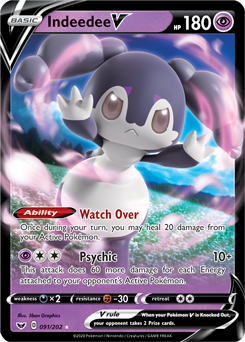 Indeedee V - Sword & Shield 091/202 Pokémon card