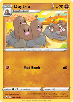 Dugtrio - Sword & Shield 093/202 Pokémon card