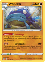 Whiscash - Rebel Clash 100/192 Pokémon card