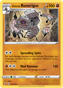 Galarian Runerigus - Rebel Clash 102/192 Pokémon card