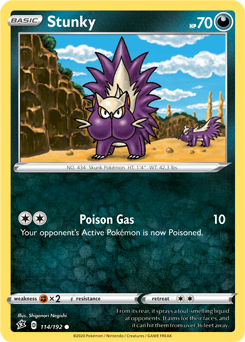 Stunky - Rebel Clash 114/192 Pokémon card