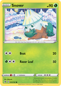 Snover - Rebel Clash 012/192 Pokémon card