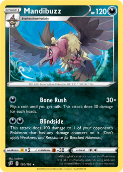 Mandibuzz - Rebel Clash 120/192 Pokémon card