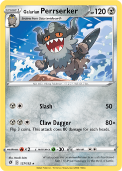 Galarian Perrserker - Rebel Clash 127/192 Pokémon card