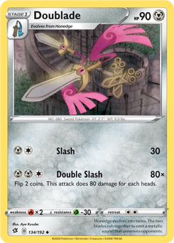 Doublade - Rebel Clash 134/192 Pokémon card