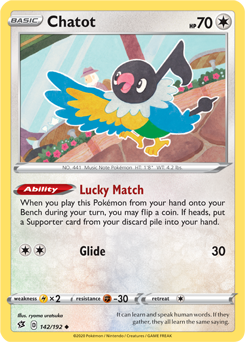 Chatot - Rebel Clash 142/192 Pokémon card