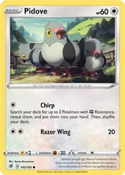 Pidove - Rebel Clash 143/192 Pokémon card