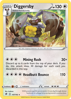 Diggersby - Rebel Clash 147/192 Pokémon card