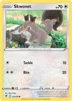 Skwovet - Rebel Clash 151/192 Pokémon card
