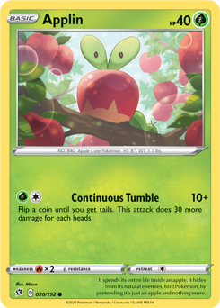 Applin - Rebel Clash 020/192 Pokémon card