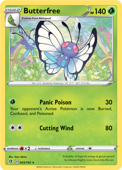 Butterfree - Rebel Clash 003/192 Pokémon card