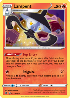 Lampent - Rebel Clash 032/192 Pokémon card