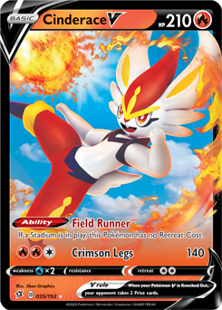 Cinderace V - Rebel Clash 035/192 Pokémon card