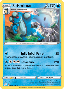 Seismitoad - Rebel Clash 046/192 Pokémon card