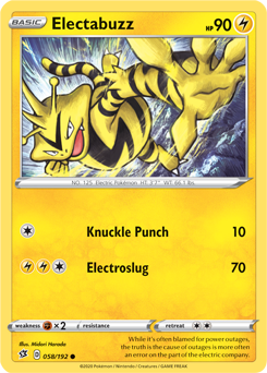 Electabuzz - Rebel Clash 058/192 Pokémon card