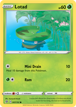 Lotad - Rebel Clash 007/192 Pokémon card