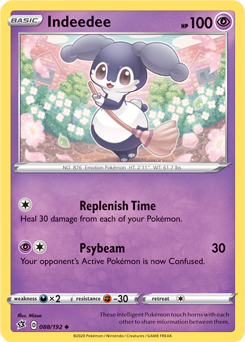 Indeedee - Rebel Clash 088/192 Pokémon card