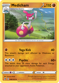 Medicham - Rebel Clash 098/192 Pokémon card