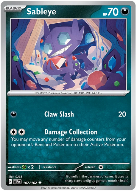 Sableye Temporal Forces Pokemon Single 107/162
